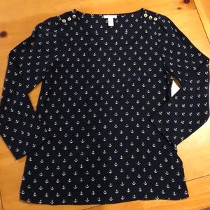 ⚓️ J. Crew silk Nautical Blouse